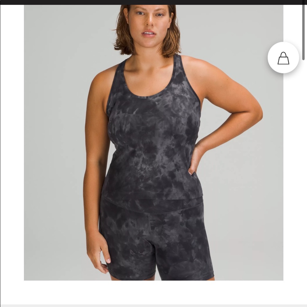 Cool rasor back short tank top nulu in diamond dye pitch grey graphite